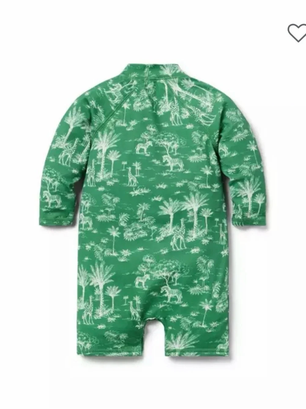 Janie and Jack Green Tropical Safari One-Piece Rashguard